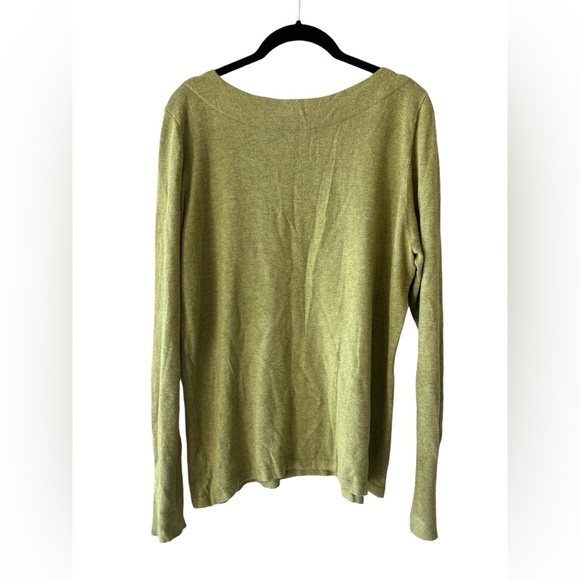EILEEN FISHER Chartreuse Sweater Size XL - Picture 2 of 9